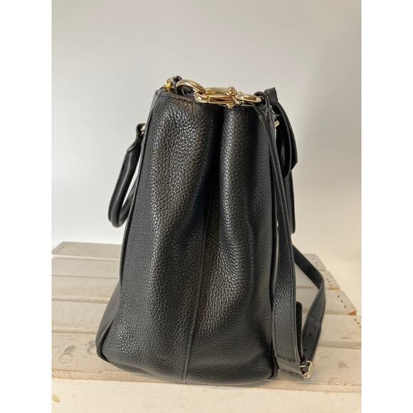 KATE SPADE LARGE BLACK PEBLED LEATHER WOMENS SHOULDER BAG - Picture 3 of 16